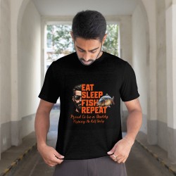 T-Shirt Eat Sleep and Fish | Style Carpiste & Éthique | La Pêche en Ligne
