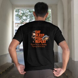 T-Shirt Eat Sleep and Fish | Style Carpiste & Éthique | La Pêche en Ligne