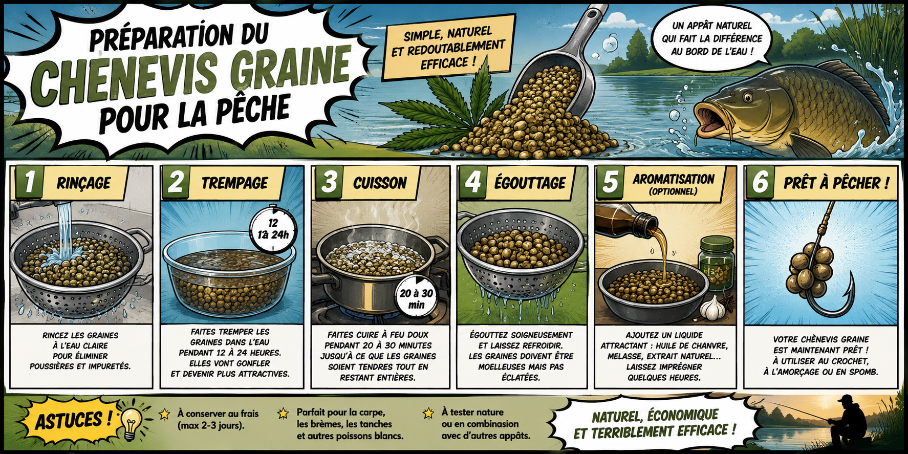 Préparations des graines de Chénevis
