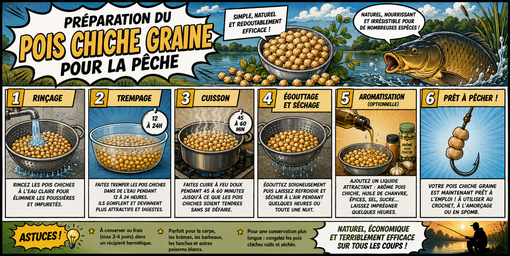 Préparations des graines de pois chiche